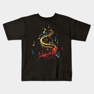 Music Colorful Notes Kids T-Shirt